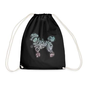 Caniche Mama Chien Mignon Caniche Tribal Mama - Sac de sport léger - noir - Devant