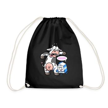 Milk Cartons Call Cow Mom Milk Farmer Cow - Drawstring Bag - black - Front