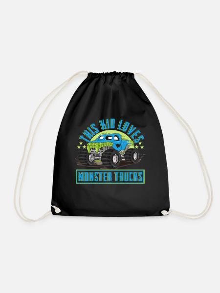 Monster Trucks Girls Boys Monster Truck - Drawstring Bag - black