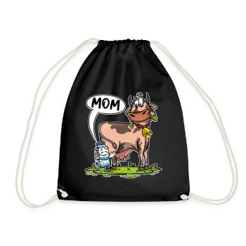 Milk Cartons Call Cow Mom Milk Farmer Cow - Drawstring Bag - black - Front