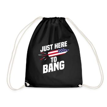 Fireworks Funny USA Celebration July 4 - Drawstring Bag - black - Front