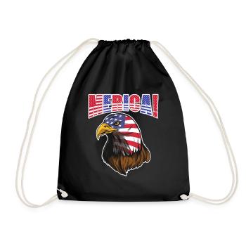 Eagle America July 4 Patriotic - Drawstring Bag - black - Front