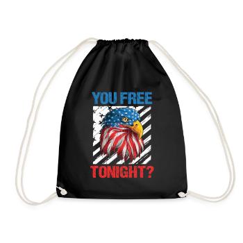 Eagle America Adult Humor Men July 4 - Drawstring Bag - black - Front