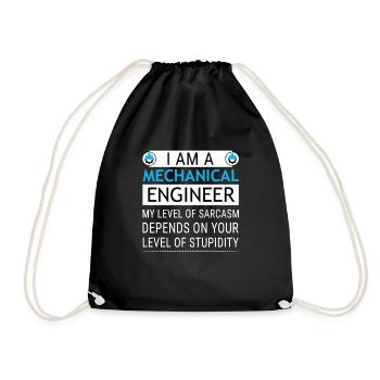 Mechanical Engineer Level of Sarcasm Depends on - Drawstring Bag - black - Front