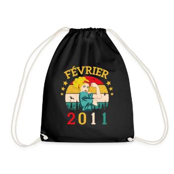 Février 2011 anniversaire idée cadeau vintage 2011 - Sac de sport léger - noir - Devant