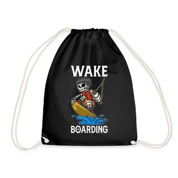 Wakeboarder Skeleton sur le wakeboard - Sac de sport léger - noir - Devant