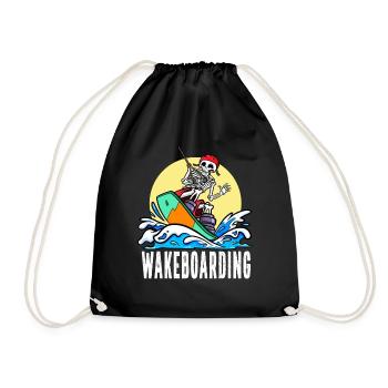 Wakeboarder Skeleton sur le wakeboard - Sac de sport léger - noir - Devant