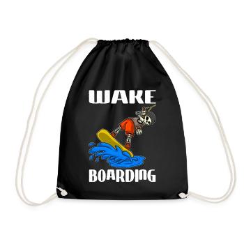 Wakeboarder Skeleton sur le wakeboard - Sac de sport léger - noir - Devant
