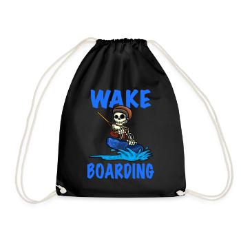 Wakeboarder Skeleton sur le wakeboard - Sac de sport léger - noir - Devant