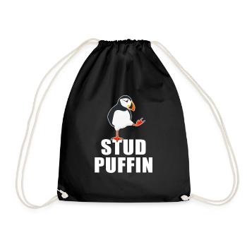 Stud Puffin Eistaucher Meeresvogel Papageitaucher - Turnbeutel - Schwarz - Vorne
