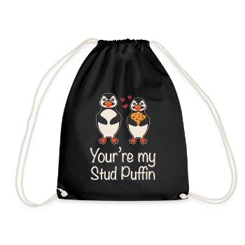 Du Bist Mein Stud Puffin Beziehung Liebe Seevogel - Turnbeutel - Schwarz - Vorne