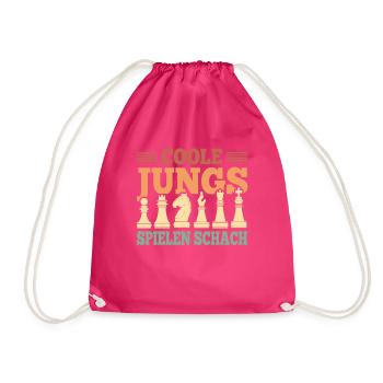 Coole Jungs Spielen Schach Retro Schachfiguren - Turnbeutel - Fuchsia - Vorne