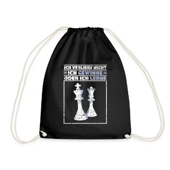 Schach Verliere Nicht Gewinne Oder Lerne Geschenk - Turnbeutel - Schwarz - Vorne