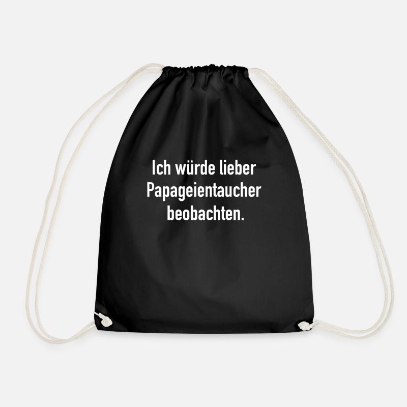 Würde Lieber Papageientaucher Beobachten Geschenk - Turnbeutel - Schwarz
