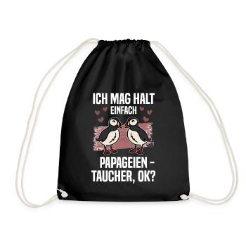 Ich Mag Halt Einfach Papageientaucher Ok Puffin - Turnbeutel - Schwarz - Vorne