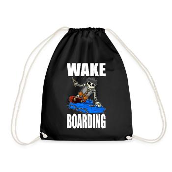 Wakeboarder Skeleton sur le wakeboard - Sac de sport léger - noir - Devant