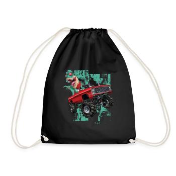 Monster Truck Trex Young Monster Trucks Dinosaurs - Drawstring Bag - black - Front