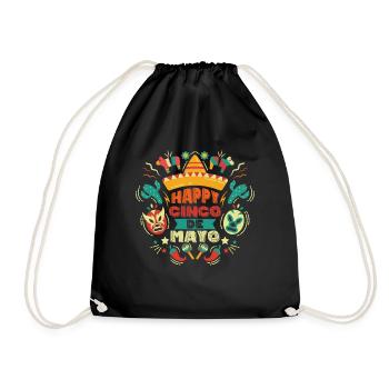 Cinco De Mayo Mexican Fiesta Sombrero - Drawstring Bag - black - Front