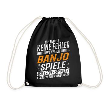 Banjo Musiker Kreativer Banjospieler - Turnbeutel - Schwarz - Vorne
