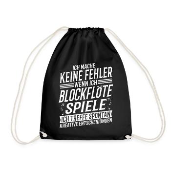 Blockflötenspieler Musiker Blockflöte - Turnbeutel - Schwarz - Vorne