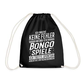 Bongospieler Musikinstrument Musik Bongo - Turnbeutel - Schwarz - Vorne