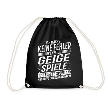 Geigenspieler Musikinstrument Musik Geige - Turnbeutel - Schwarz - Vorne