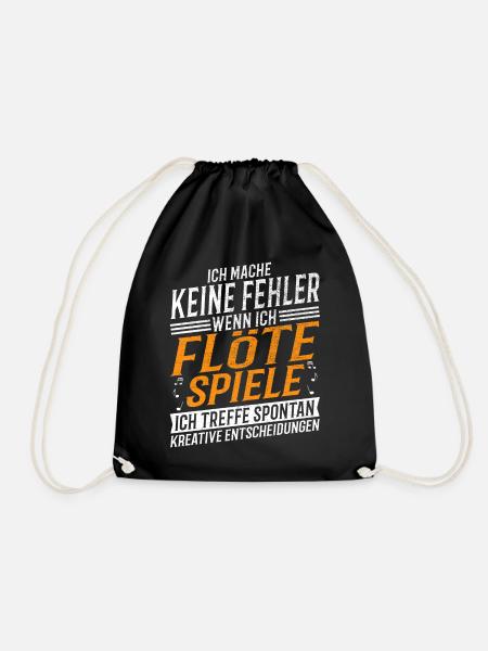 Flöte Musiker Kreativer Flötenspieler - Turnbeutel - Schwarz