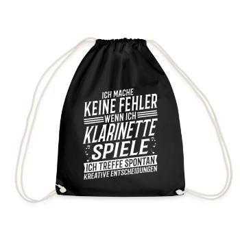 Klarinettenspieler Musikinstrument Klarinette - Turnbeutel - Schwarz - Vorne