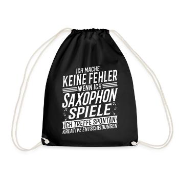 Saxophonspieler Musikinstrument Musik Saxophonist - Turnbeutel - Schwarz - Vorne