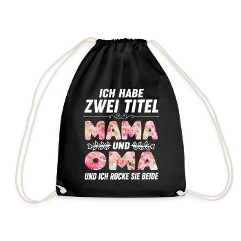 Beste Oma Mama Muttertag - Turnbeutel - Schwarz - Vorne