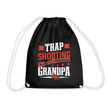 Shooting Grandpa Clay Skeet Shooting - Drawstring Bag - black - Front