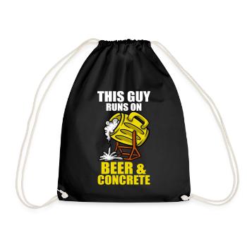 Ce gars court sur de la bière et du finisseur en béton - Sac de sport léger - noir - Devant