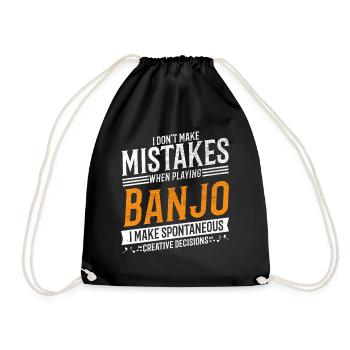 Banjo Music Lover Creative Banjo Player - Drawstring Bag - black - Front