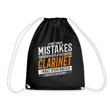 Clarinet Music Lover Creative Clarinetist - Drawstring Bag - black - Front