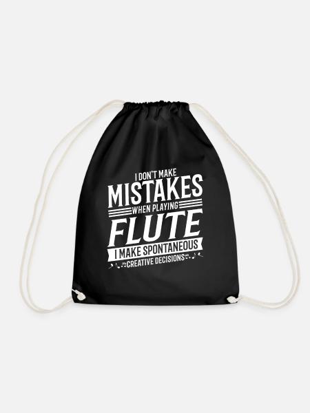 Flötenspieler Musikinstrument Musik Flöte - Turnbeutel - Schwarz