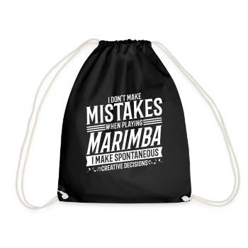 Marimba Player Musical Instrument Music Marimba - Drawstring Bag - black - Front