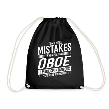 Oboe Spieler Musikinstrument Musik Oboist - Turnbeutel - Schwarz - Vorne