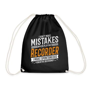 Recorder Music Lovers Recorder Players - Drawstring Bag - black - Front