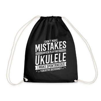 Ukulele Spieler Musikinstrument Musik Ukulele - Turnbeutel - Schwarz - Vorne