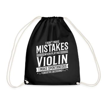 Violin Player Musical Instrument Music Violinist - Drawstring Bag - black - Front