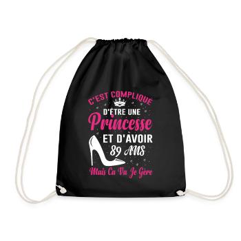 Princesse 89 Ans Idée Cadeau Anniversaire Amour - Sac de sport léger - noir - Devant