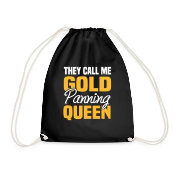 They Call Me Gold Panning Queen Schatzjägerin - Turnbeutel - Schwarz - Vorne