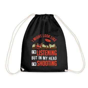 Shooter I MIght sehen aus wie Clay Skeet Shooting - Turnbeutel - Schwarz - Vorne