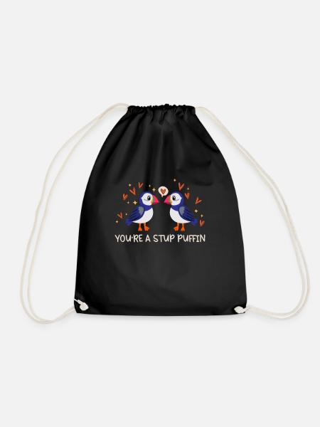 Stud Puffin Herzen Papageientaucher Liebe Seevogel - Turnbeutel - Schwarz
