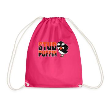 Stud Puffin Papageientaucher Papagei Geschenk - Turnbeutel - Fuchsia - Vorne