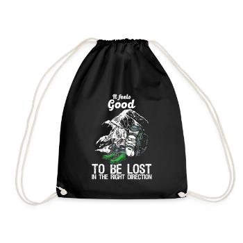 Hikers Mountaineer Good Be Lost Right Direction - Drawstring Bag - black - Front