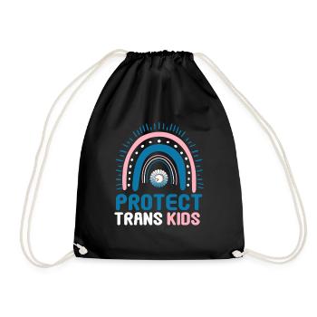 Protéger les enfants trans Drapeau transgenre LGBTI - Sac de sport léger - noir - Devant