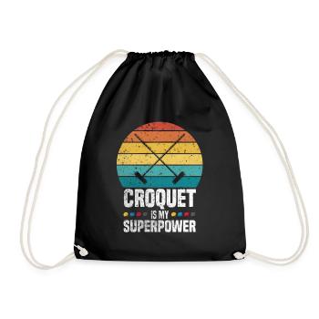Croquet Superpower - Turnbeutel - Schwarz - Vorne