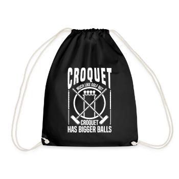 Croquet Like Gold Larger Balls Croquet Player - Drawstring Bag - black - Front