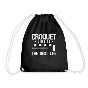 Croquet Line Meilleur jeu de croquet de joueur de croquet à vie - Sac de sport léger - noir - Devant